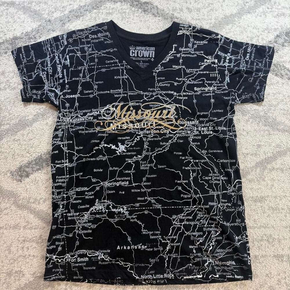 Women’s Missouri Map All Over Print Show Me road map State Large American Crown